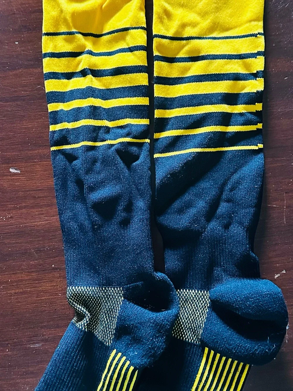 Boy’s 2 Pair Athletic Long Crew Socks - Yellow and Black
